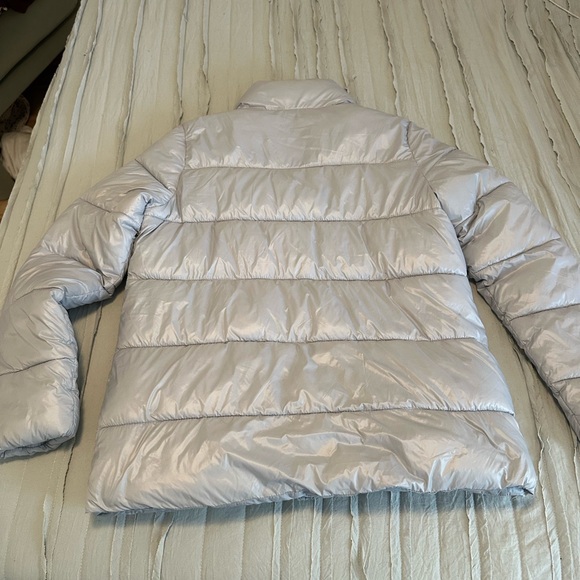 Old Navy Silver Puffer Coat | Size L - Picture 5 of 5